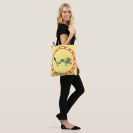 Bolsa tote - Dragón y sombra con cadena roja