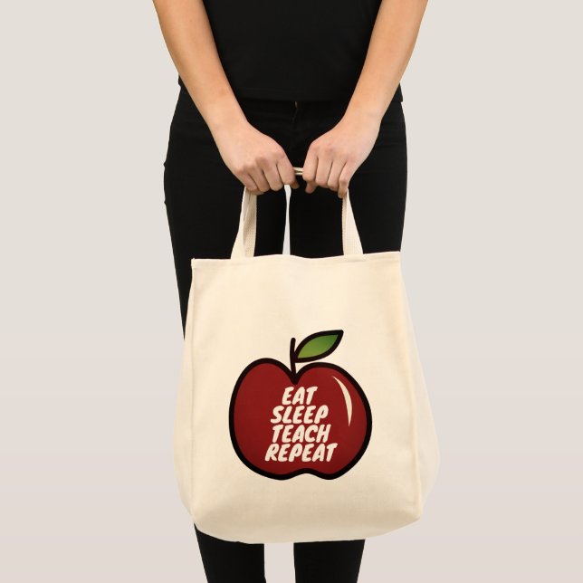 Bolsa tote Eat Sleep Teach Repeat para maestro de  (Anverso (producto))