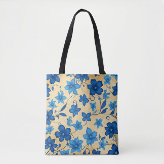 Bolsa Tote Elegant Blue Floral