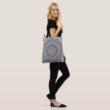Bolsa tote elegante de mandala gris