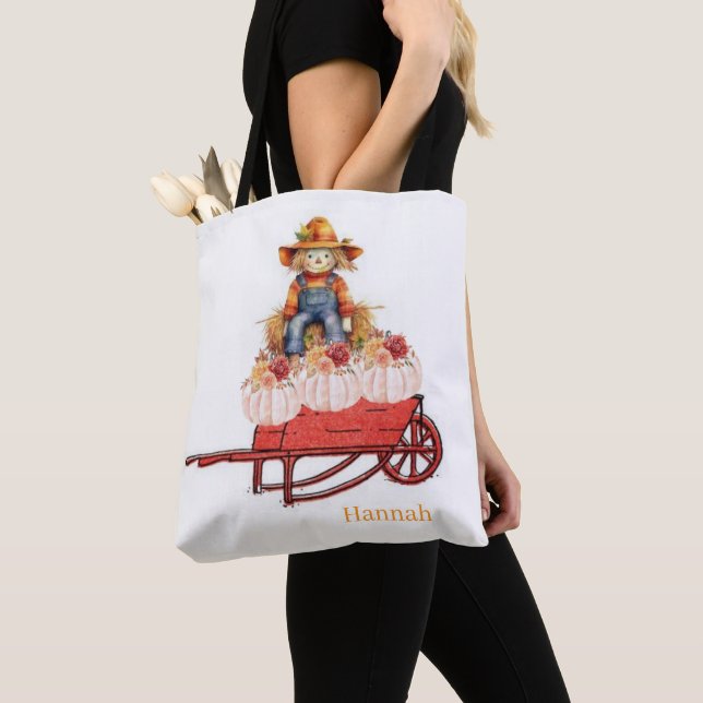 Bolsa Tote, Espantapájaros de Feliz Halloween Cala (Detalle)