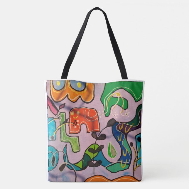 Bolsa tote, estampa em toda a área, Bolsa Tote de (Reverso)