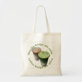 Bolsa tote estética "Matcha & Café" corazón groovy
