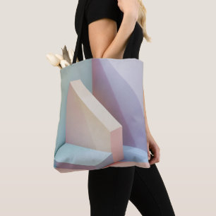 Bolsa tote estética pastel de bloques geométricos 