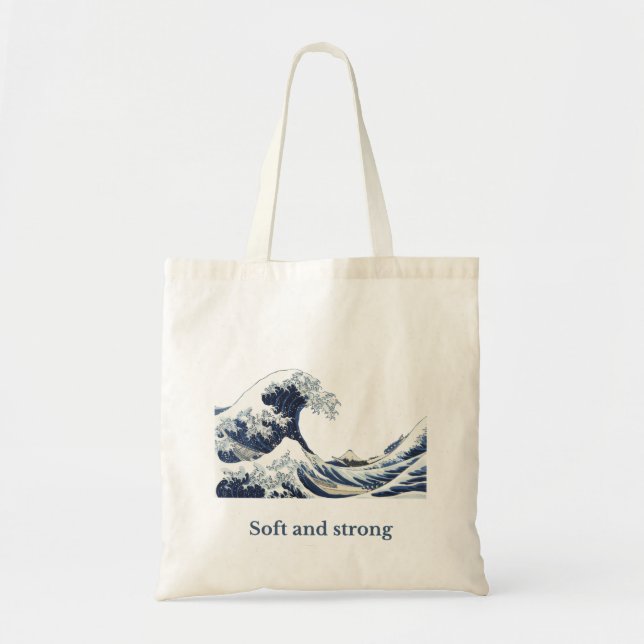 Bolsa tote estética “Suave y fuerte” (Frente)