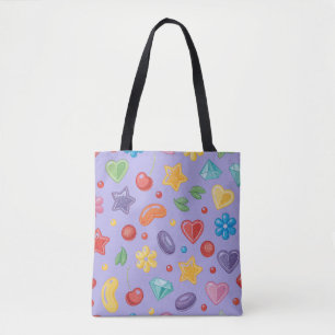 Bolsa tote estrella de caramelo púrpura