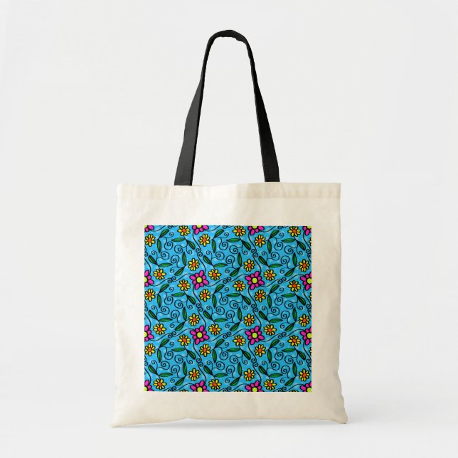 Bolsa tote floral abstracta (Frente)