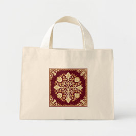 Bolsa tote floral arabesca carmesí