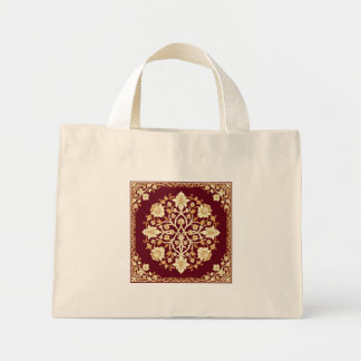 Bolsa tote floral arabesca carmesí