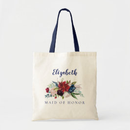 Bolsa Tote Floral Bouquet Dama de Honor Nombre