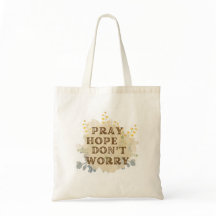 Bolsa Tote Floral Católica 'Rezar, Esperar, No Pre