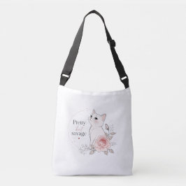 Bolsa tote floral de gato "Bonito pero salvaje" Ka