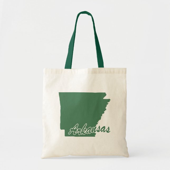 Bolsa Tote Forma Verde Bosque Estado de Arkansas (Frente)