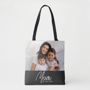 Bolsa Tote Foto Negra con Guión Establecido por Ma