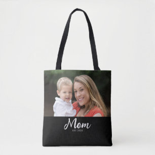 Bolsa Tote Foto Negra con Letra Establecida por Ma