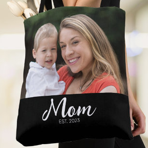 Bolsa Tote Foto Negra con Letra Establecida por Ma