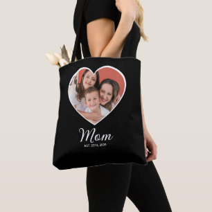 Bolsa Tote Foto Negra Guión Establecido Mamá