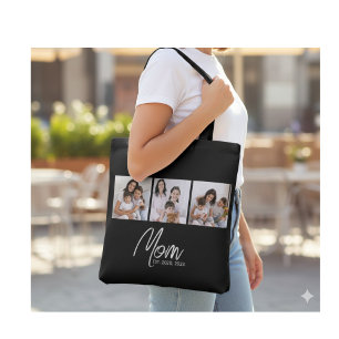 Bolsa Tote Foto Negra Guión Establecido Mamá 3