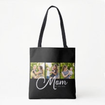 Bolsa Tote Foto Script Establecido Mamá Negro 3