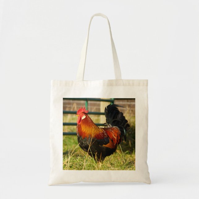Bolsa Tote Gallos de Vida en la Granja (Frente)