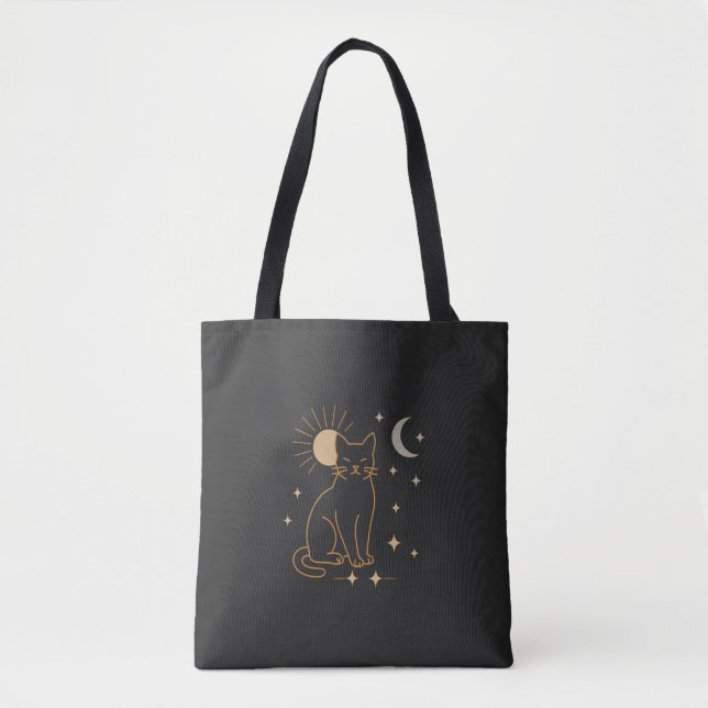 Bolsa Tote Gato Místico - Línea Celestial Minimali (Anverso)