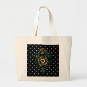 Bolsa tote gigante Corazón Sagrado con ojos que to