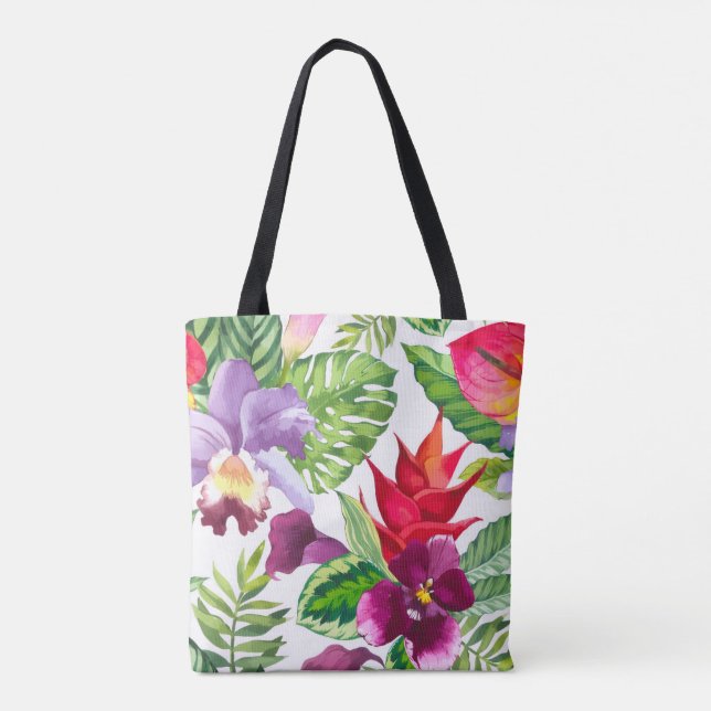Bolsa tote gigante de flores hawaianas (Reverso)