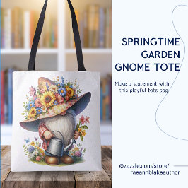 Bolsa tote gnomo de jardín de primavera