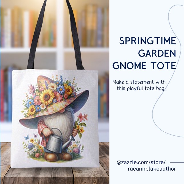 Bolsa tote gnomo de jardín de primavera (Subido por el creador)
