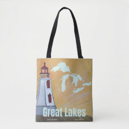 Bolsa Tote Grandes Lagos Arte Portátil