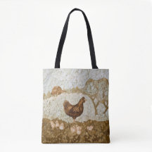 Bolsa Tote Granja de Pollos Impresión Completa