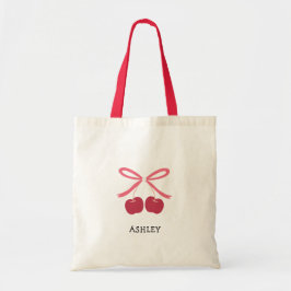Bolsa Tote | Ilustración Bonita de Lazo de Cereza 