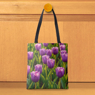 Bolsa tote Imagen de Tulipanes Purpura No. 2