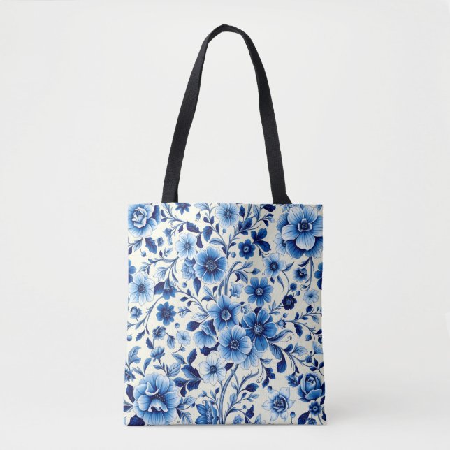 bolsa tote jardín botánico índigo (Anverso)
