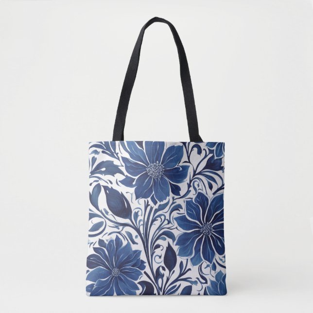 bolsa tote jardín flor de índigo (Anverso)