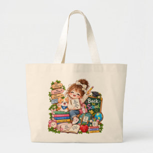Bolsa Tote Jumbo Amigos del Colegio Kawaii