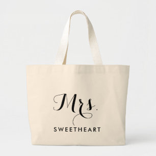 Bolsa Tote Jumbo con Texto de Señora y Nombre para