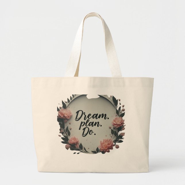 Bolsa Tote Jumbo « Sueña. Planifica. Actúa. » (Frente)