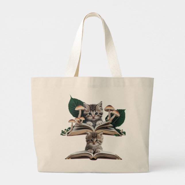 Bolsa Tote Kitten Ratón de Libro Mágico – Gato Cap (Reverso)