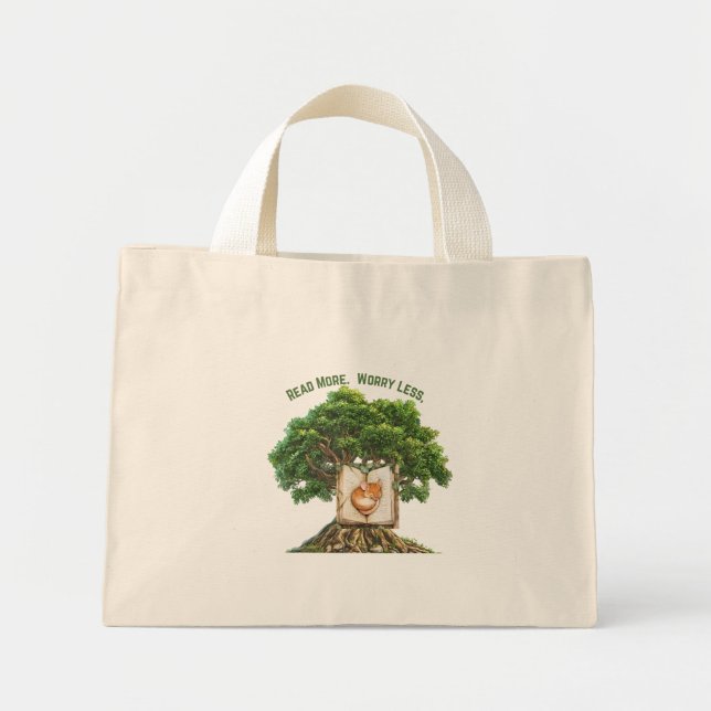 Bolsa Tote Leer Más Preocuparse Menos (Frente)