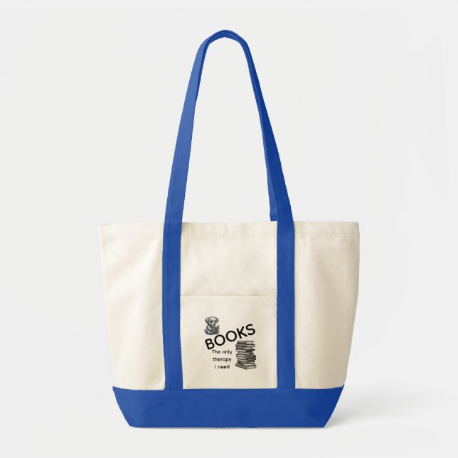 Bolsa Tote Libros La Única Terapia Que Necesito |  (Frente)