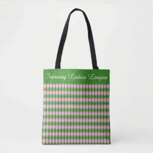 Bolsa Tote Liga de Golf Femenino – Argyle Rosa y V