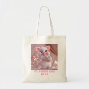 Bolsa Tote Manicura Cerdito Lindo   Moda Cerdo Ros