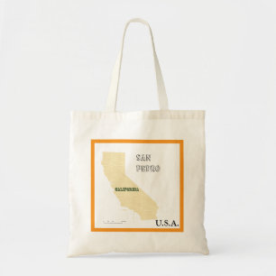 Bolsa Tote - Mapa de California con nombre de ciud