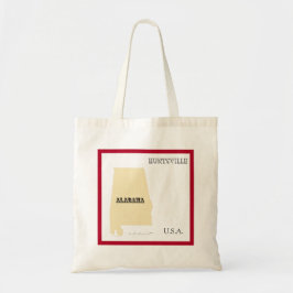 Bolsa tote - Mapa del estado de Alabama con ciudad