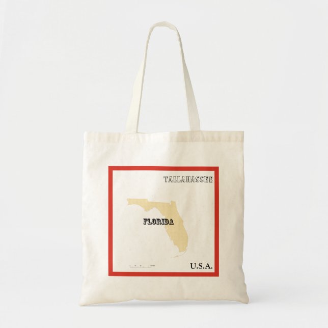 Bolsa tote - Mapa del estado de Florida con ciudad (Frente)