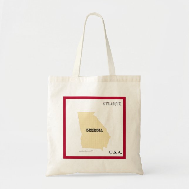 Bolsa tote - Mapa del estado de Georgia con ciudad (Frente)