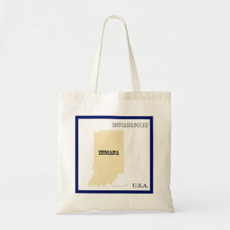 Bolsa tote - Mapa del estado de Indiana con ciudad