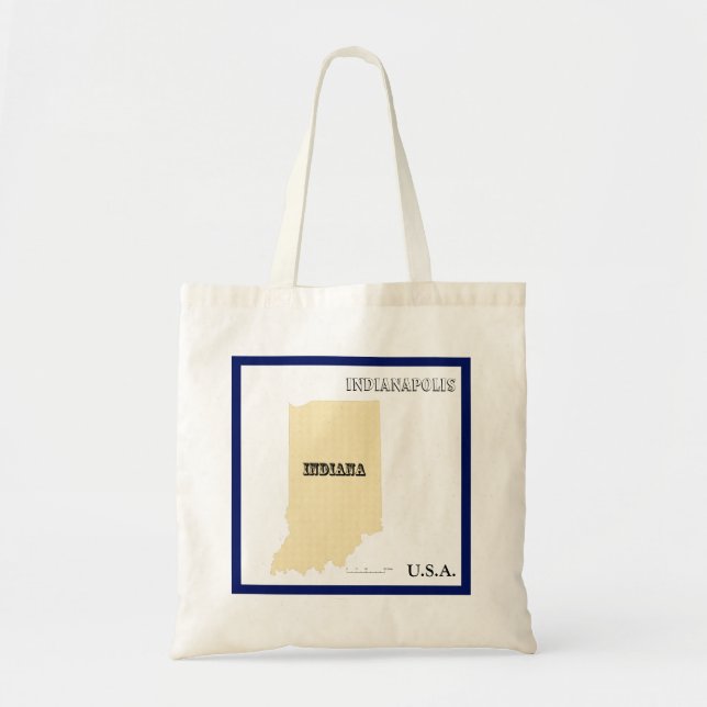 Bolsa tote - Mapa del estado de Indiana con ciudad (Frente)