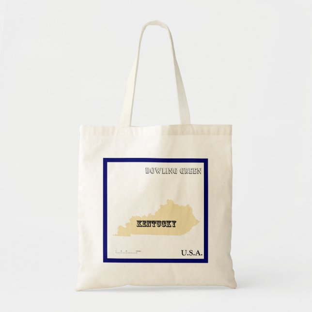 Bolsa tote - Mapa del estado de Kentucky con ciuda (Frente)